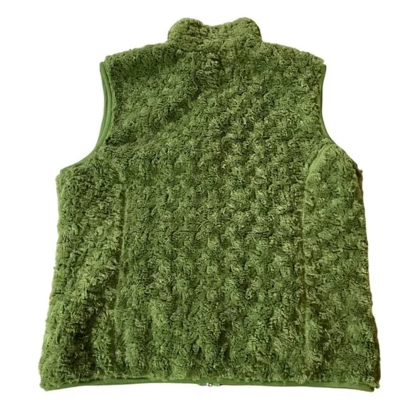 Alps Green Fleece Vest w/ Pockets Full Zip Medium - Picture 2 of 8